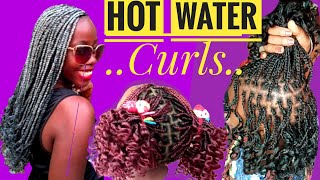 How to curl braids with hot water [upl. by Hairym]