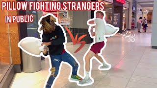 Pillow Fighting Strangers In Public Extreme 👊🏾 [upl. by Gettings]