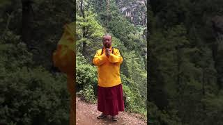 Guru Rinpoche Mantra Mudras  Khenchen Lama Rinpoche in Paro Taktsang [upl. by Wood939]