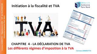 Cours de fiscalité GEA Régimes dimposition à la TVA Vidéo 41 [upl. by Okiek83]