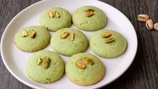 Totally Addictive Pistachio Cookies  Easy Pistachio Cookies Recipe  Eggless Pistachio Cookies [upl. by Eocsor]