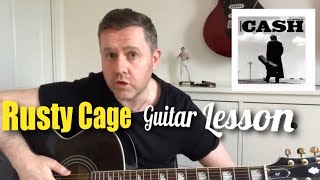 Johnny Cash  Rusty Cage  Guitar Lesson Guitar Tab [upl. by Emile]