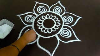 Daily Rangoli Design  16  Easy Free Hand Rangoli Designs  Simple Rangoli Designs [upl. by Oinegue499]