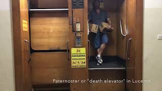 Paternoster or quotdeath elevatorquot in Prague Czech Republic [upl. by Nirtiac]