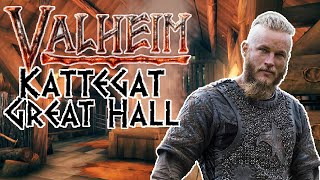 Great Hall of Kattegat from Vikings  Valheim Lets Build [upl. by Fulmis]