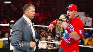 Raw John Cena pleads with Mr McMahon to reinstate CM Punk [upl. by Macmahon]