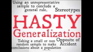 Hasty Generalization Logical Fallacy [upl. by Kathie]