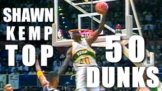 Shawn Kemp Top 50 BEST Dunks In The NBA [upl. by Nnaes]