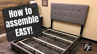 How to assemble a tufted bed frame [upl. by Cassiani]