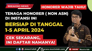 Tenaga Honorer Siapsiap Ditanggal 15 April 2024 Jangan Sampai Terlambat [upl. by Kallista]