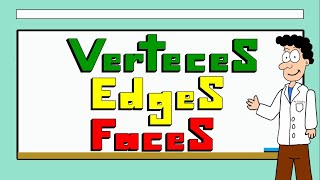 Vertices edges and faces for kids 3D shapes [upl. by Zerlina686]