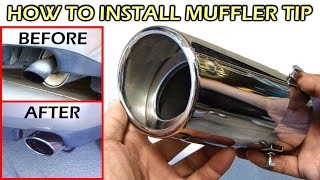 How To Install Stainless Steel Muffler Tip [upl. by Enwad335]