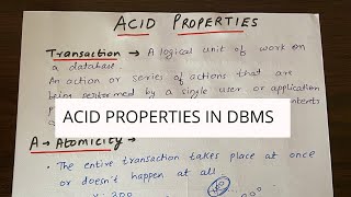 ACID Properties in DBMS With Examples  Indepth Explanation [upl. by Yatnuahc524]