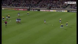 Roberto Carlos Incredible Free Kick France 1997 Sky Sports English Commentary HD [upl. by Atinat]