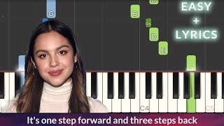 Olivia Rodrigo  1 step forward 3 steps back EASY Piano Tutorial  Lyrics [upl. by Naida]