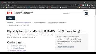 Federal Skilled Worker ProgramFSWI Step by step application process I Express Entry I In 13 min [upl. by Aisek]