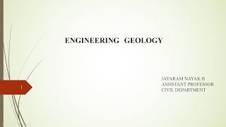 ENGINEERING GEOLOGY Online Class 01 [upl. by Harold198]