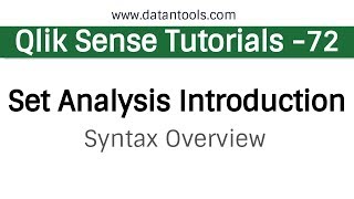 Qlik sense Tutorials  Qlik Sense Set Analysis  Introduction and Syntax Overview [upl. by Mathew]