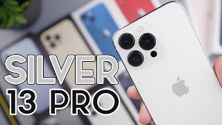 Silver iPhone 13 Pro Unboxing amp First Impressions [upl. by Helaina]