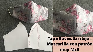 Cómo hacerTapa bocas Barbijo Mascarilla Con patrón muy fácil [upl. by Debora]