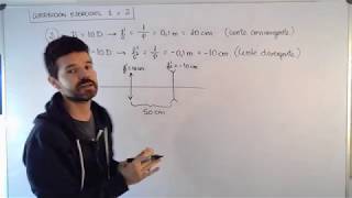 7 Óptica geométrica Ejercicios con dos lentes DIRECTO [upl. by Cailean]