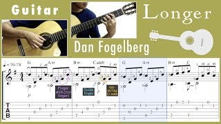 Longer  Dan Fogelberg Guitar Notation  TAB [upl. by Kciregor]