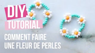 Bijoux à faire soimême  Comment faire une fleur de perles ♡ DIY [upl. by Ahsienahs394]