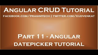 Angular datepicker tutorial [upl. by Siocnarf]