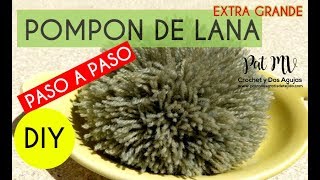 Como hacer POMPON DE LANA GRANDE paso a paso  Tutorial 😎 DIY [upl. by Eli]