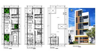 Planos de pequeña vivienda Multifamiliar de 6m X 15m [upl. by Vasos]