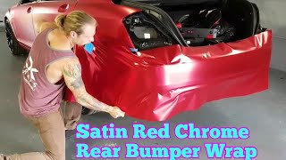 Super detailed How to vinyl wrap a rear bumper in satin chrome using an inlay By ckwraps [upl. by Eimmelc]