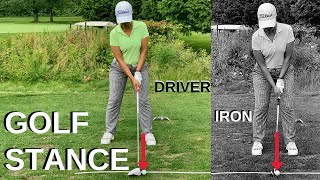 Golf Stance and Ball Position For Beginners How Close To Stand [upl. by Naujal]