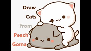 How to Draw Super Cute Kawaii Cats from Peach Goma Easy Step by Step Drawing Tutorial [upl. by Ecire631]