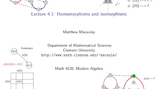 Visual Group Theory Lecture 41 Homomorphisms and isomorphisms [upl. by Barnie]