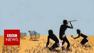 Banksy print stolen from Toronto exhibit by brazen thief  BBC News [upl. by Darnell]