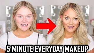 5 MINUTE EVERYDAY MAKEUP TRANSFORMATION  GET READY WITH ME [upl. by Esina]