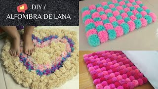 DIY Alfombras con pompones de Lana paso a paso [upl. by Anahsirk414]