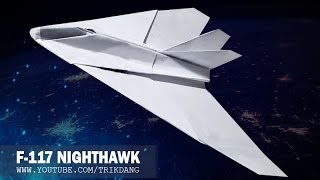 PAPER JET FIGHTER  How to make a paper airplane that FLIES  Nighthawk F117A [upl. by Adnohsor]