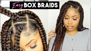 EASY SUMMER BOX BRAIDS beginner friendly [upl. by Hew]