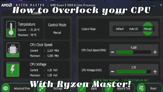 How to Overclock AMD CPUS using Ryzen master [upl. by Nytsua501]