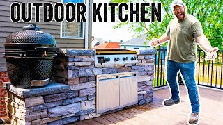 INSANE Outdoor Kitchen Build  Building An EPIC Deck Pt 5 [upl. by Eyar]