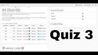 Python Quiz 3 Week 03  Prutorai [upl. by Seidule758]