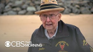 Veteran returns to Omaha Beach for first time in 75 years [upl. by Lytton861]