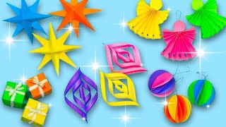 DIY Paper Christmas Ornaments 5 DIY Christmas Decorations Ideas [upl. by Iver]