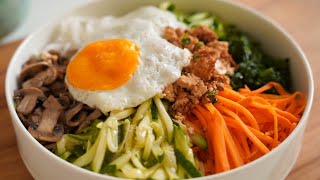 Korean Rice Bowl • Tofu Bibimbap Recipe [upl. by Lock218]