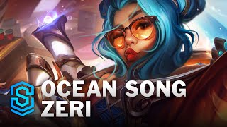 Ocean Song Zeri Skin Spotlight  League of Legends [upl. by Nyleda]