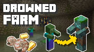 Minecraft Drowned Farm With Zombie Spawner [upl. by Ednalrym807]