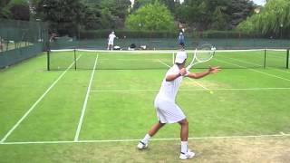 Novak Djokovic  Slow Motion Forehand  Rear View [upl. by Llednohs]