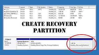 How to create a Recovery Partition in Microsoft Windows 1011 [upl. by Anomar]