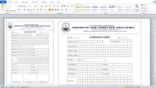 How to create admission form in ms Word  Microsoft Word tutorial [upl. by Youngran791]